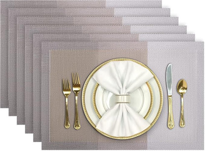 Aofmee Placemats Set of 6, Heat Resistant Place Mats, Washable Durable PVC by Aofmee
