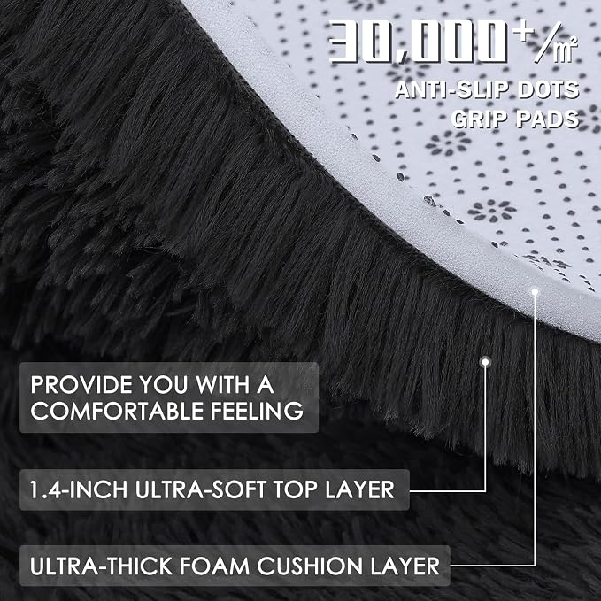 OLANLY 6x6 Area Rugs for Living Room Bedroom, Machine Washable Soft Fluffy - Image 8