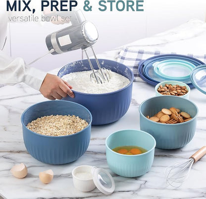 COOK WITH COLOR Prep Bowls with Lids- Wide and Deep Nesting Plastic Small - Image 5