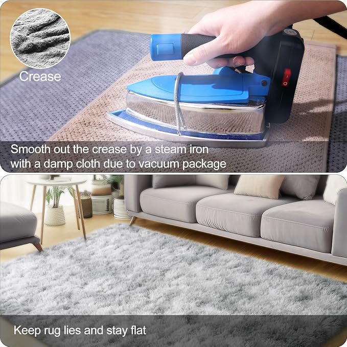 qulint 9x12 Area Rug for Living Room, Soft Shag Large Rug for Bedroom Fluffy - Image 5