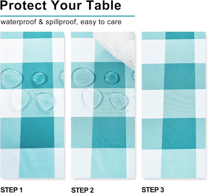 Checkered Tablecloth Rectangle, 60 x 140 Inch - Image 2