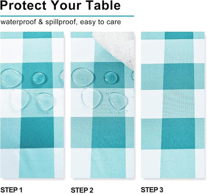 Checkered Tablecloth Rectangle, 60 x 140 Inch - Image 2