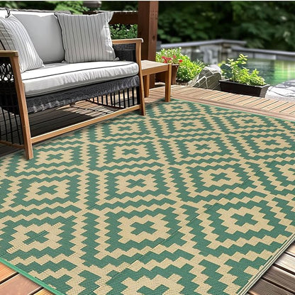 Outdoor Patio Plastic Straw Rug by Kalafun