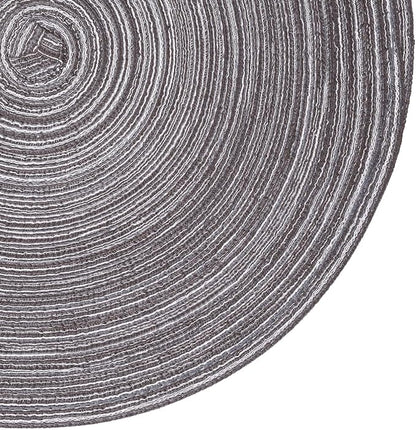 SHACOS Round Placemats Set of 4 Round Braided Placemats 15 inch Cotton - Image 4