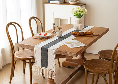 Farmhouse Table Runner for Home Decor 12x108 Grey Fall Home Decor | 108Inches - Image 8