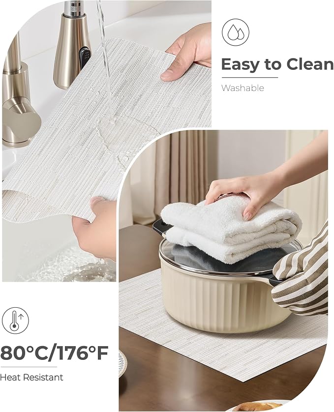 Leetaltree Pale Beige Placemats Set of 6 - Image 5
