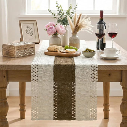Artoid Mode Coffee Farmhouse Rustic Table Runner 12x90 Inch | Seasonal Holiday - Image 2