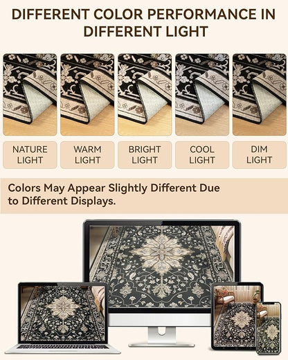 RELEANY Area Rugs Runner 2'x6' Washable Non-Slip, Floral Vintage Distress - Image 8