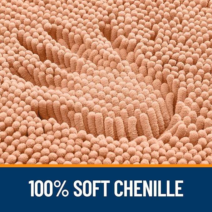 OLANLY Bathroom Rugs 35x24, Extra Soft Absorbent Chenille Bath Rugs, Rubber - Image 3