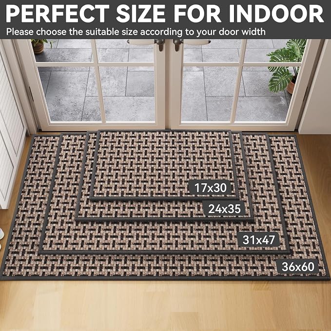YDKGL Door Mat Entrance 24x35, Dirt Resistant and Absorbent, Non-Slip Rubber - Image 2