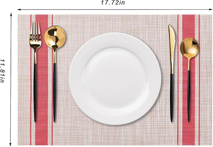 Placemats Set of 4 Washable Indoor | Outdoor Vinyl Place Mats - Image 2
