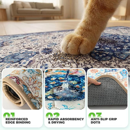 Hompet Cat Litter Mat 2 Pack, 24.8x54 Large Machine Washable Trapping Mats - Image 5