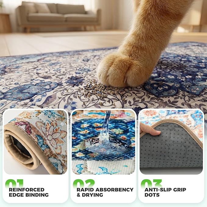 Hompet Cat Litter Mat 2 Pack, 18x54 Large Machine Washable Trapping Mats - Image 5