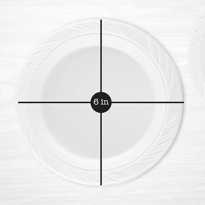 800 Count Disposable 6 Inch White Plastic Dessert Plates - Image 2