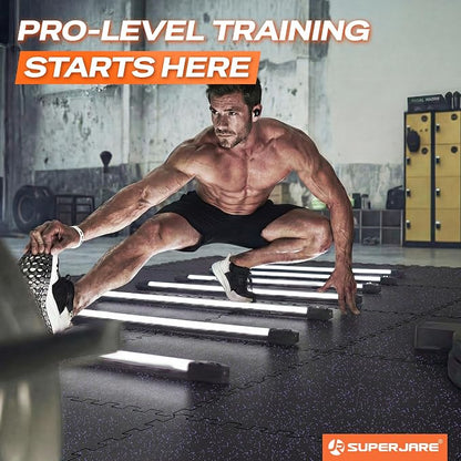 SUPERJARE 0.56'' Thick 24 Pcs 96 Sq Ft Rubber Top Exercise Equipment Mats - Image 2