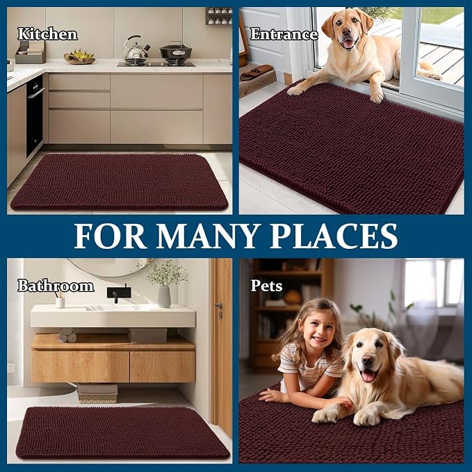 OLANLY Dog Door Mat for Muddy Paws 70x46, Absorbs Moisture and Dirt, Absorbent - Image 8