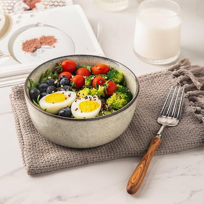 AmorArc Cereal Bowls Set of 6 for Kitchen, 26oz Stoneware Soup Bowls Set for - Image 5