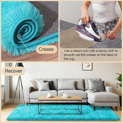 Mugorn 6x9 Rugs for Living Room, Large Fluffy Area Rugs for Bedroom, Soft - Image 5