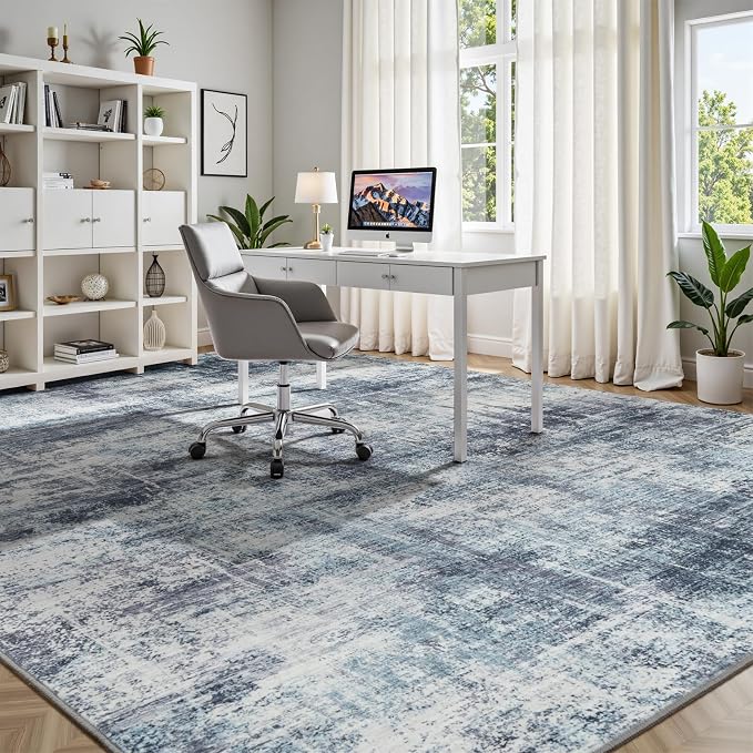 Lofus 9x12 Area Rug for Living Room, Neutral Modern Washable Carpet for Bedroom - Image 3