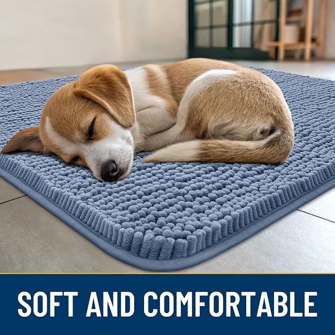 Smiry Dog Door Mat for Muddy Paws 54x32, Absorbent Dirt Trapper, Non-Slip - Image 2