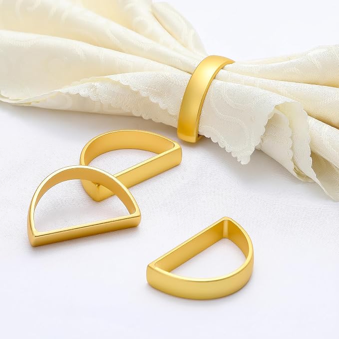 KPOSIYA Napkin Rings Set of 48, Matte Gold Napkin Rings Bulk - Image 4