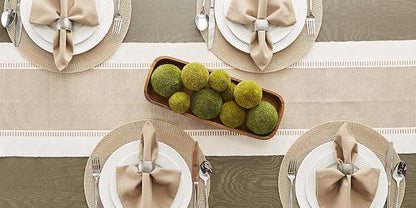 DII Dobby Stripe Table Runner, Stone & Cream Background | Woven Decorative - Image 9
