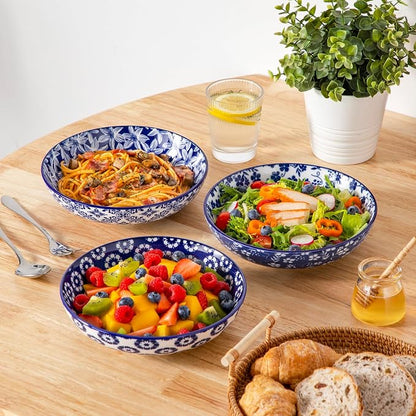 vancasso Selene 8.5" Pasta Bowls Set of 6, 40 oz Porcelain Shallow Salad Bowls - Image 8