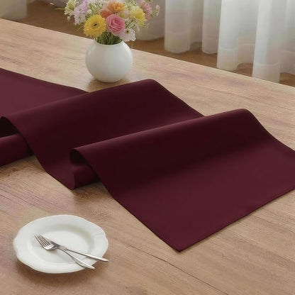 MEANMOY Burgundy Table Runner 90 Inches Long Waterproof Table Runners | - Image 3