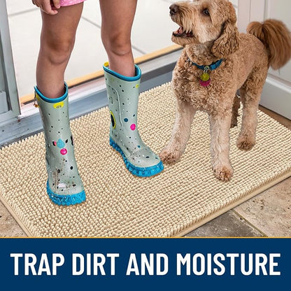 Smiry Dog Door Mat for Muddy Paws 59x35, Absorbent Dirt Trapper, Non-Slip - Image 3