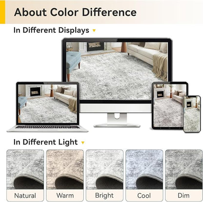 RELEANY Washable Area Rugs 2'x3' Non-Slip Modern Abstract Soft - Image 8