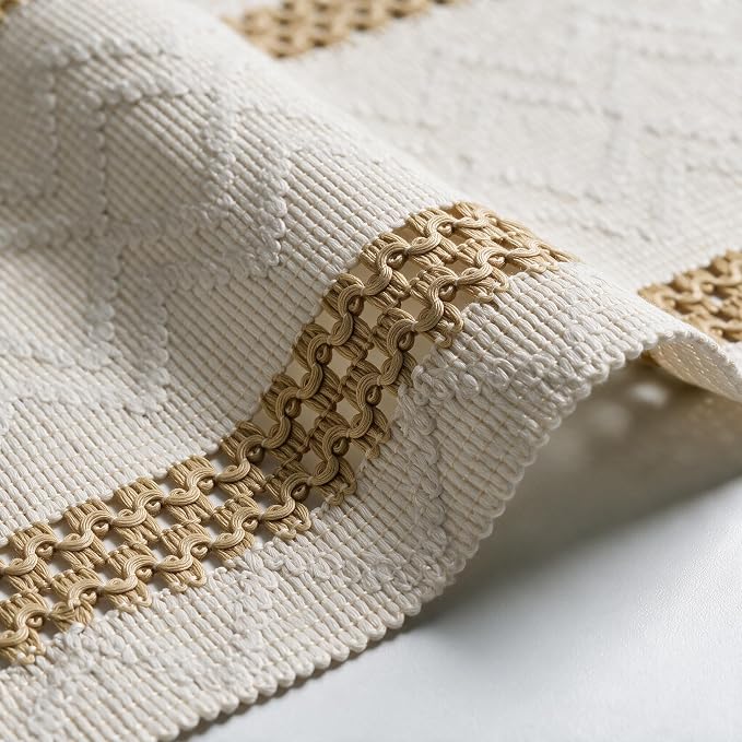 Artoid Mode Burlap Brown Stripe Woven Rustic Table Runner 12x90 Inch | Holiday - Image 6