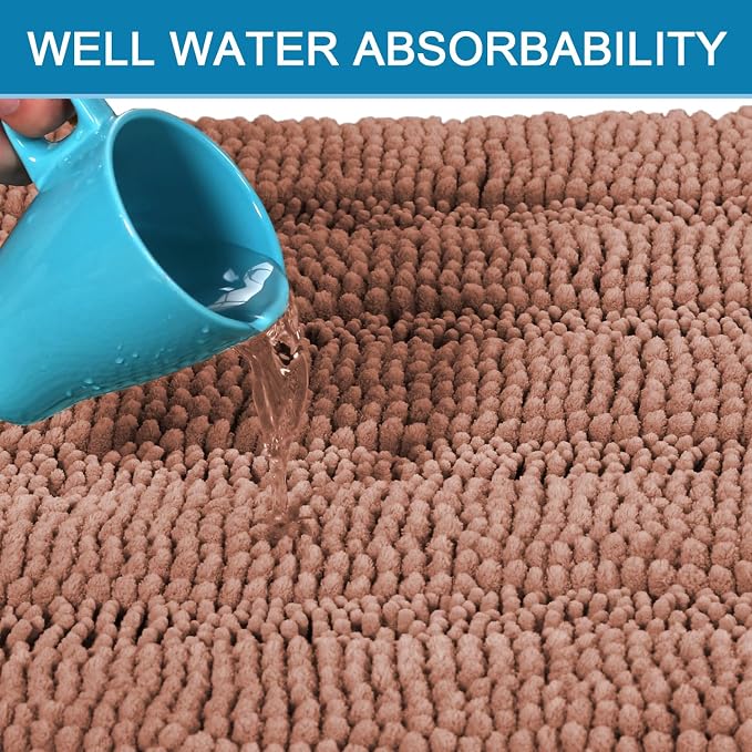 H.VERSAILTEX Bath Rugs for Bathroom Non Slip Bath Mats Extra Thick Chenille - Image 5