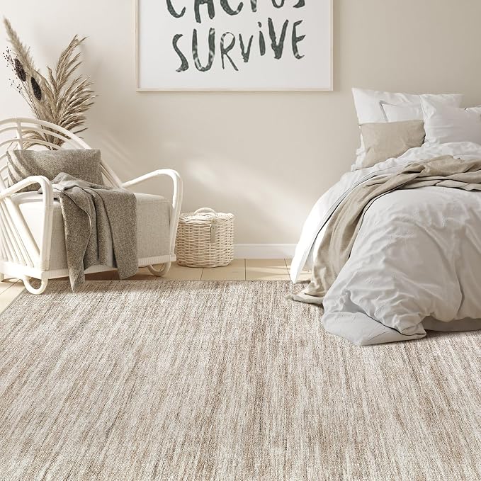Nakagishi 5X7 Area Rugs Living Room: Washable Large Vintage Rug Neutral - Image 6