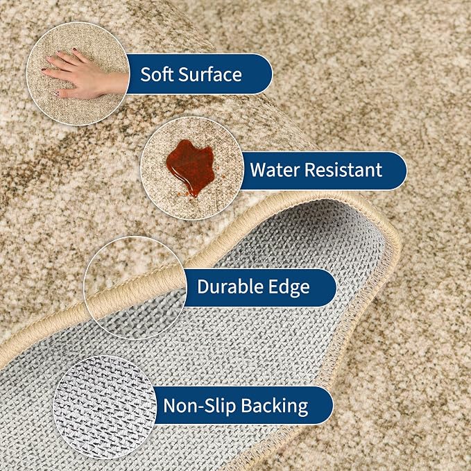 GarveeHome Scalloped Round Area Rugs, Washable Small Round Rug 3ft Non-Slip - Image 2