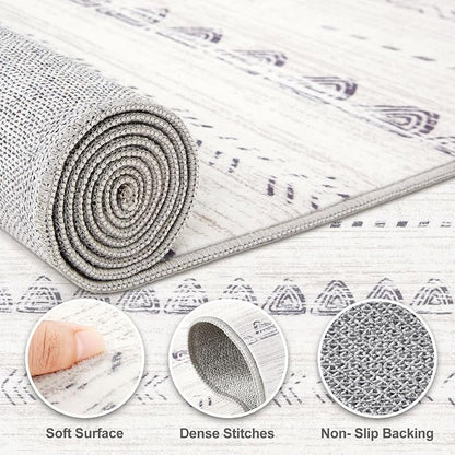 Nakagishi 8x11 Area Rugs Living Room: Washable Boho Large Neutral Soft - Image 3