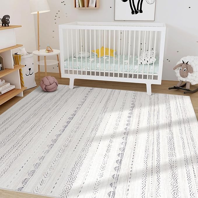 Nakagishi 6x8 Area Rugs Living Room: Washable Boho Large Neutral Soft Farmhouse - Image 6