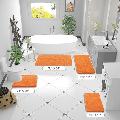 OLANLY Large Bathroom Rugs 45x27, Extra Soft Absorbent Chenille Bath Rugs - Image 2