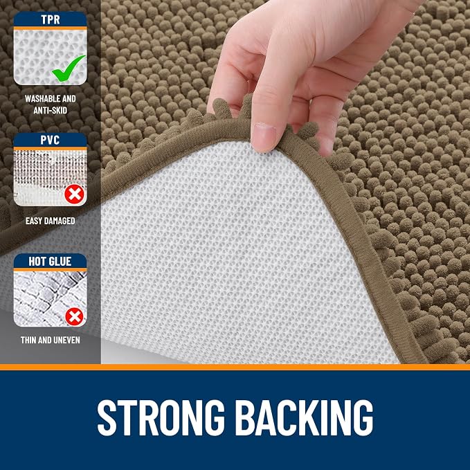 OLANLY Large Bathroom Rugs 40x24, Extra Soft Absorbent Chenille Bath Rugs - Image 6