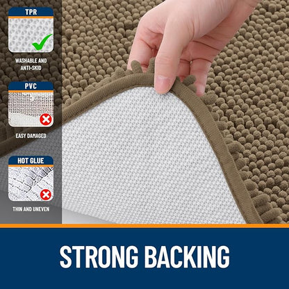 OLANLY Toilet Rugs U-Shaped 20x20, Extra Soft Absorbent Chenille Contour - Image 6