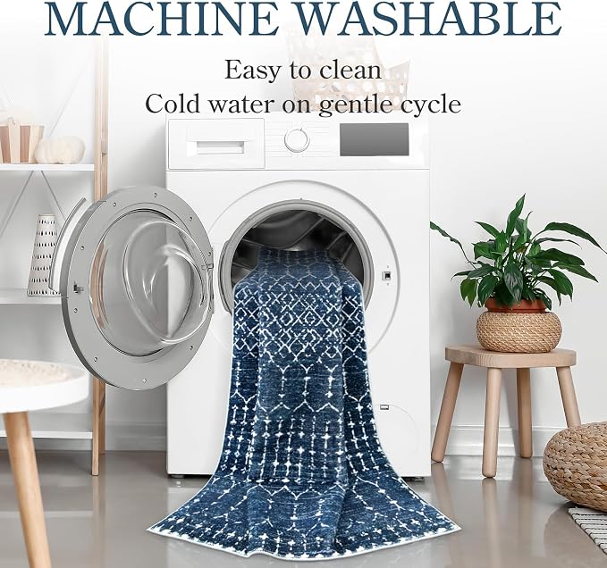 Lahome Moroccan Washable Kitchen Runner 2x8 Carpet Runners - Image 3
