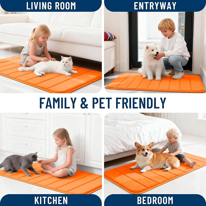 OLANLY Memory Foam Bath Mat 47x24, Super Soft Absorbent Bathroom Rugs, Quick Dry - Image 9