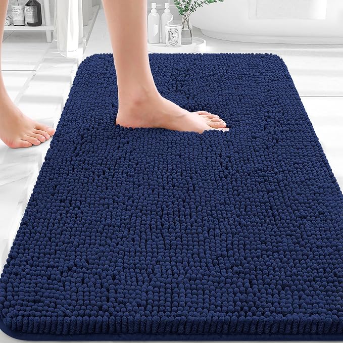 OLANLY Bathroom Rugs 30x20, Extra Soft Absorbent Chenille Bath Rugs, Rubber by OLANLY