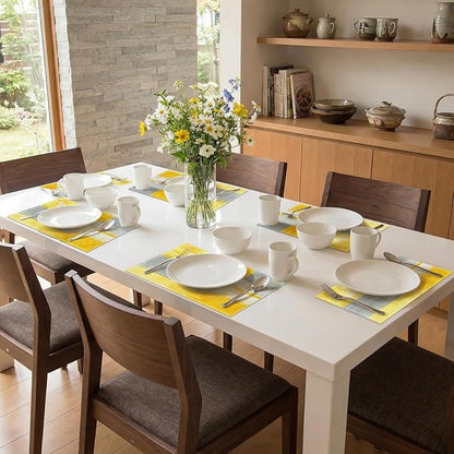 Emvency Farmhouse Placemats Set of 6, 12x18 Inch, Rustic Brown Neutral | - Image 7