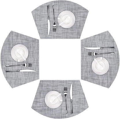 SHACOS Wedge Placemats Set of 4 Round Table Placemats Woven Vinyl Place Mats by SHACOS