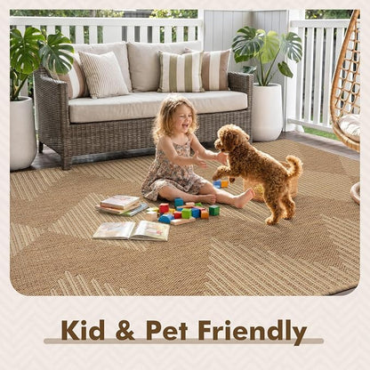 MontVoo-Outdoor Rug Carpet Patio Rug 4x6 ft Polypropylene Indoor Outdoor Rugs - Image 4