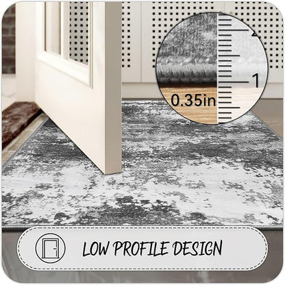 Entryway Rug 2x3 Grey Door Mat Indoor Entrance 24x36, Washable Small Throw Rugs - Image 5