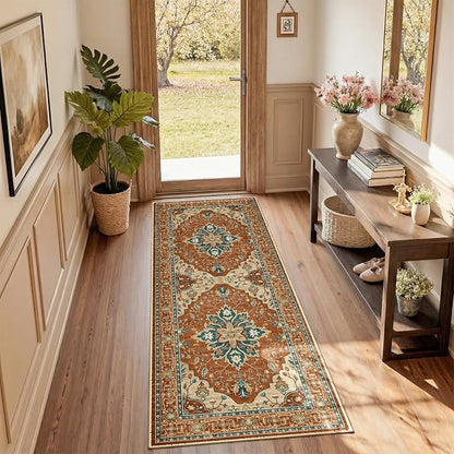 RELEANY Area Rugs Runner 2'x5' Washable Non-Slip, Floral Vintage Distress - Image 2