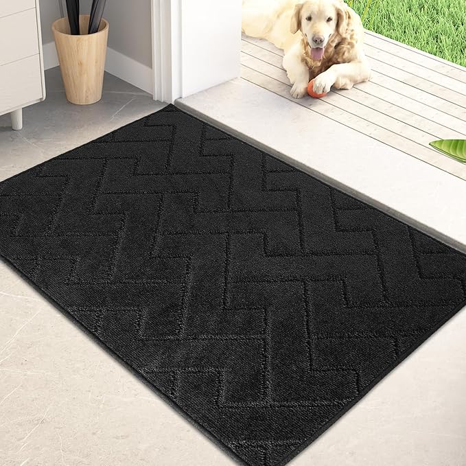 PURRUGS Dirt Trapping Door Mat 24" x 35.5", Non-Slip Machine Washable Entry Rug by PURRUGS