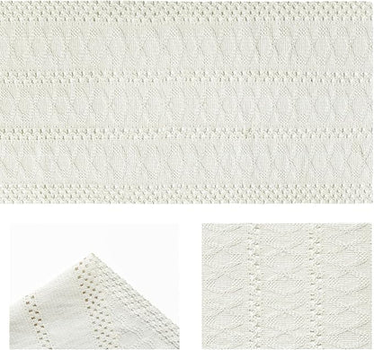 Artoid Mode Beige Woven Farmhouse Hollow Table Runner 12x90 Inch | Holiday - Image 5