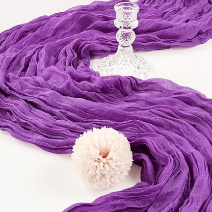 12 Pack 10Ft Purple Cheesecloth Table Runner 23 x 120 Inch | Gauze Rustic Boho - Image 3